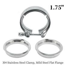 1/4/3/3/2/75/2/5/2/2/1/75/1/304 inch Flat Stainless Steel V Band Clamp Exhaust Pipe T-Bolt Flat Flange~14196