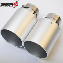 1 Piece Car 105mm Oulet Sandblast End Muffler Pipe Flat Aluminum Matte Silver Cover Exhaust Tip~16394