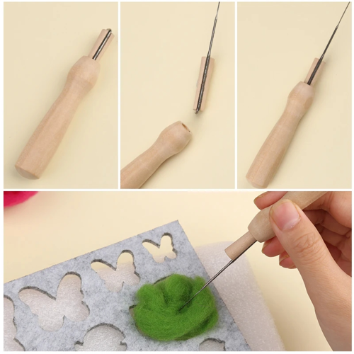 Needle Felting Kit Wool Felt Poked Needles for Diy Yarn Needlework Set 2