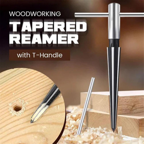 2Pcs Handle Taper Reamer ,6 Fluted Chamfer Reaming Guitar Bridge Pin Hole Tapered Reamers Tool Hexagonal 1