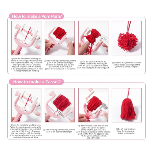 Pom Makers Set Tool Winder with Thread Cutter for Ball DIY Wool Yarn Crochet Knitting Craft Project 1