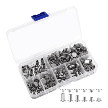 90Sets Chicago Screws Kit, 6 Sizes Screw Rivets Metal Binding for DIY Repair Leather Craft Belt Silver