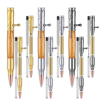 Set of 6 Slim Pens,Multi-Color Wooden Swivel Pen with Refill Shaft Bolt-on Ballpoint for DIY