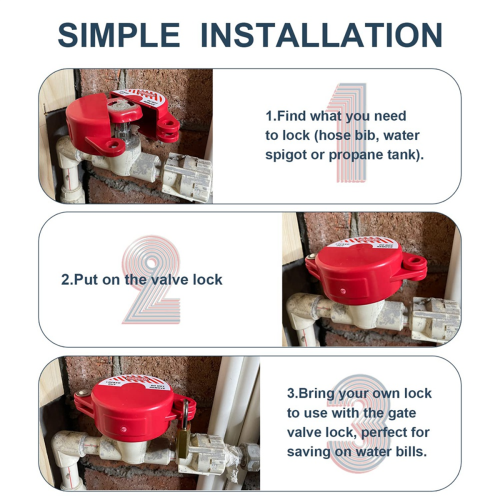 Gate Valve Lockout Device with Coded Lock Suited for 1 to 2-1/2 Handles Water Spigot 1
