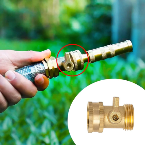 Brass Garden Hose Stop Valve, Heavy Duty 3/4 Inch Solid Valve Connector(4pcs) 1
