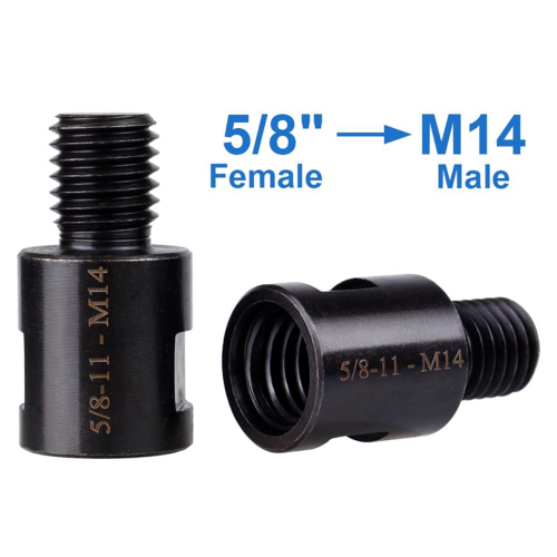 2pcs 5/8 Inch-11 to M14 Adapter Angle Grinder Thread Converter Shaft Connector for Diamond Core Drill Bits 2