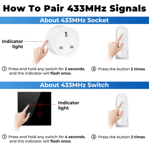 Smart Home New 433mhz 4 Key Ev1527 Coding Remote Control Switch Transmitter Wireless White 2
