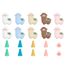 10 Pcs Alpaca Shape Knitting Needle Stoppers, 30 Point Protectors Silicone Stoppers