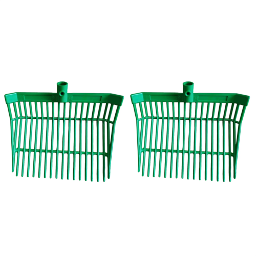 Manure Fork Replacement Head, Pitchfork Horse Rake, for Picking Up Manure, Stable Waste Removal,Green,2pcs