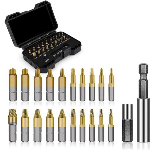 22Pcs Titanium Damaged Screw Extractor Set - Stocking Stuffers for Men Adults,Remover Stripped Screws Nuts