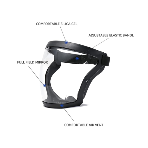 Work Protection Mask Full Face Protector Shield Transparent Dustproof with 10 Filter Black 2