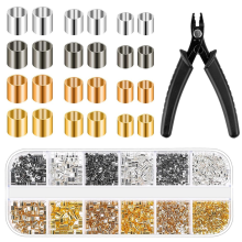 2200PCS Jewelry Crimp Beads Tubes with Crimping Pliers for Making Beading Supplies