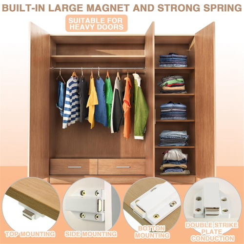 8 Pack Magnetic Push Latch Heavy Duty to Open Cabinet Hardware Release Magnets Touch Latch, White 2