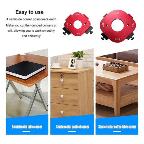 4-In-1 Arc Angle Positioning Template, Router Corner Radius Jig Reusable 30-50R 2