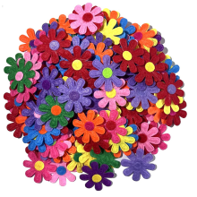 300PCS Non Woven Felt Fabric Flower Wall Stickers for School Classroom Handmade DIY Material Party Decor Craft