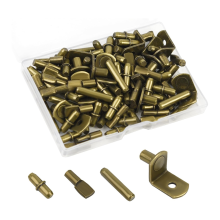 100Pcs Shelf Pegs for Shelves, 4 Styles Pins Kitchen Cabinet Pegs,Shelf Holders Pegs, Bookshelf Bronze