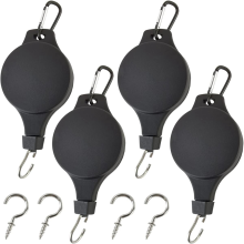 4PCS Plant Pulleys Hook Pulley with Ceiling Hooks for Hanging Plants Retractable Hangers Outdoor