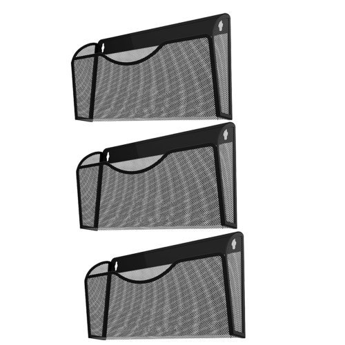 Magnetic File Holder 3 Pockets Folder Organizer, Office Hanging Magazine Rack for Refrigerator, White Board