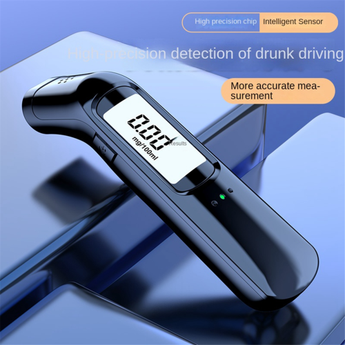 Portable Non-Contact Alcohol Tester with LED Screen Display Breathalyzer Rechargeable Automatic Black 2
