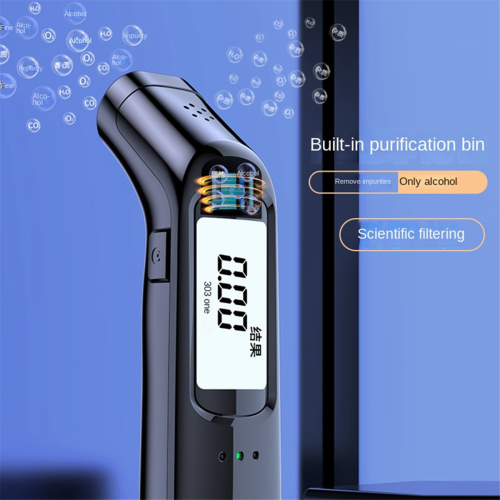 Portable Non-Contact Alcohol Tester with LED Screen Display Breathalyzer Rechargeable Automatic Black 1