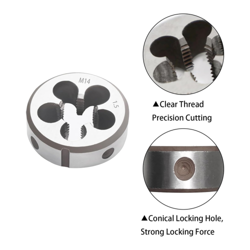 M14 X 1.5mm Metric Tap and Die Set,High-Speed Steel Machine Set,Thread Round Thread 2