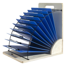 Clipboard Holder,Easy to Assemble Organizer,Clipboard Storage in Wood and Metal,Clipboard Holder for Classroom