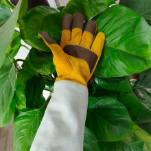 Cowhide Gloves Gardening Extended Anti-Puncture and Anti-Insect Bite Welder General Labor Protection