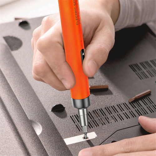 Electric Screwdriver Set Precision Power Tool Kit Rechargeable Wireless Mini Small Bits for Mobile Cell Computer Orange 2