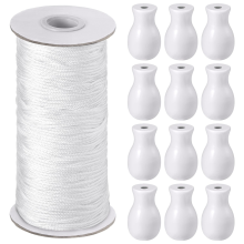 109.36 Yards Roman Blind Cord Raided Lift Shade and 12 Pieces Wood Pull Knobs for DIY