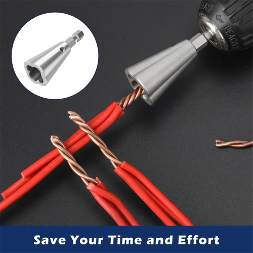 Wire Twister Tool for Drill, 3Pcs Stainless Steel Hex Shank Cable Twisting Electrical Power Drill Drivers Tools 2