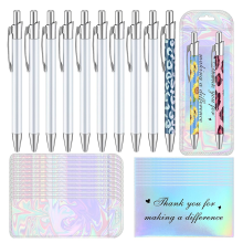 30 Piece Sublimation Pen Set with Resealable Bag and Holographic Thank You Card Office School Stationery Supplies