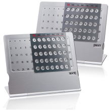 2Pack Mini Desk Calendar, -Aluminum Alloy Adjustable Small Standing Monthly Desktop Calendar