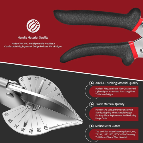 Multi Angle Miter Shears Scissors for Soft-Wood Plastic PVC Moulding Shoe Molding Angular Trim Cutter Tool 2