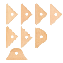 8Pcs Pottery Trimming Tools Ribs Clay Foot Shaper Beech Wood Profile Supplies