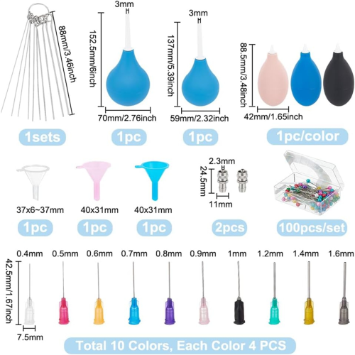 160 Pcs Ceramic Precision Applicator Set, Pottery Tools Supplies, 5 Glaze Squeeze Bottle with Adapter 1