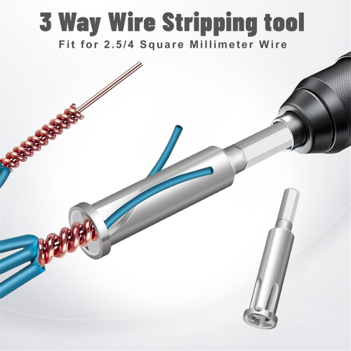 4Pcs Wire Twister Tool for Drill, Stripper Connector Driver,Cable Quick Stripping Tools 1