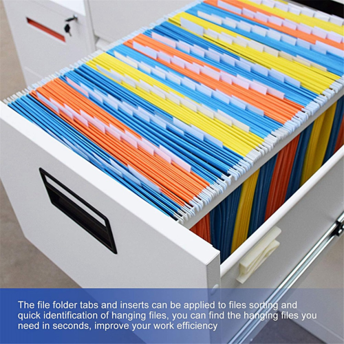 File Folder Tabs, 100 Sets Hanging Labels 2Inch Plastic Tabs and Inserts for Folders