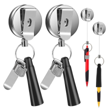 2 Pack Heavy Duty Retractable Pull Pen Pencil Holder Universal Lanyard for Carpenters,Nurses,Waitresses