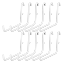 12Pcs Peg Board Hooks, Accessories, Long Hooks Set Metal Storage Tool Waterproof Home Office