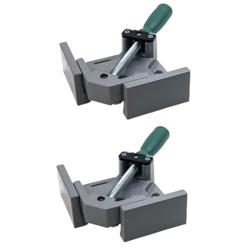 2PCS Right Angle Clip Clamp Single Handle 90 Degrees Adjustable Swing Jaw for Carpentry Frame Metal Welding
