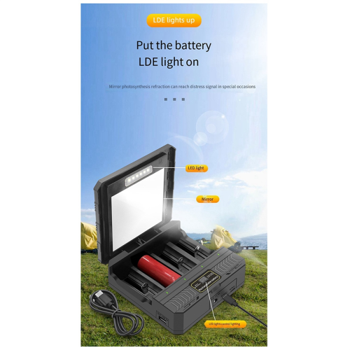 18650 Charger Solar Lithium Battery Smart Type-C Four-Slot Multi-Function Outdoor