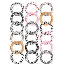 18 Pcs Silicone Beadable O Rings with Holes for Stringing, 65mm Beads Bulk Loop Keychain & DIY Necklace