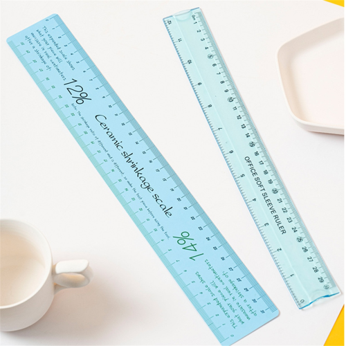 2pcs Ceramic Shrinkage Scale Set Plastic Soft Ruler DIY Shaping Multifunctional Drawing Measurer Pottery Tools A 2