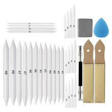 33 Pcs Blending Stumps and Tortillions Set Art Blenders with Sketch Sandpaper Pencil Sharpener Extension Tool