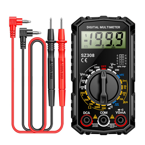 SZ308 Digital Multimeter Voltage Resistance Meter Current Electrician LCD Backlight Ohm Square Wave Test B