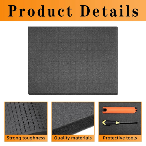 2PCS 50x30X2cm Pick Apart Foam Insert Cutting Lining Packaging Pre-Cutting Tool Box and Hard Case Black 2