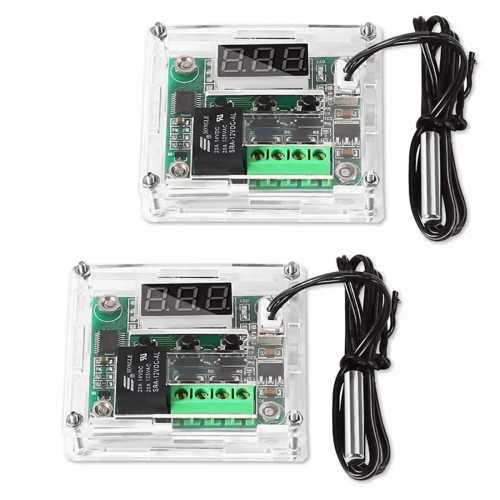 2Pcs W1209 Temperature Controller Module with Case LED Display Digital Thermostat Waterproof Probe 2