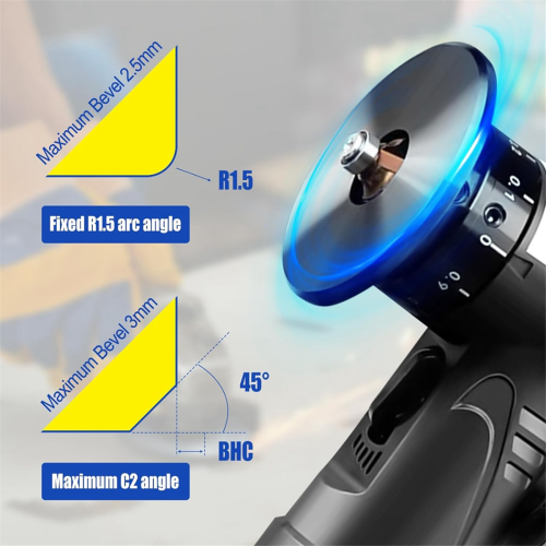 Mini Chamfering Machine, for Metal Trimming Arc Corner Deburring Linear Beveling (8xR Angle Blade+4x Bearing) 1