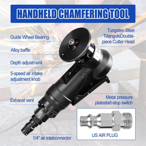Mini Chamfering Machine, for Metal Trimming Arc Corner Deburring Linear Beveling (8xR Angle Blade+4x Bearing) 2