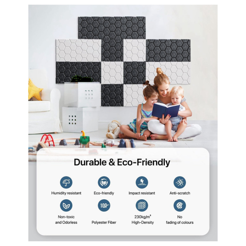 Acoustic Panels Soundproof Wall Self Adhesive 12 Pack Black 2